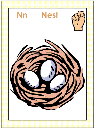 letter n american sign language alphabet coloring pages