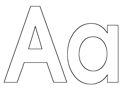 simple letter Aa template