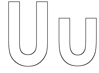 simple letter Uu template