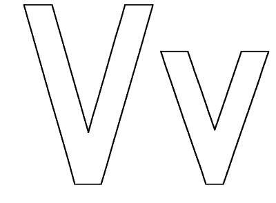 simple letter Vv template