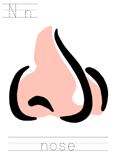Nn nose alphabet tracer page