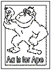 letter a alphabet coloring pages