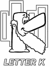 letter k alphabet coloring book pages