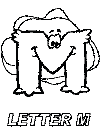 letter m alphabet coloring book pages
