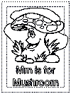 letter m alphabet coloring book pages