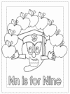 letter n alphabet coloring book pages