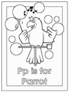 letter p alphabet coloring book pages