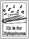 letter x words alphabet coloring pages