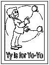 alphabet letter y coloring pages