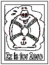 letter z words alphabet coloring pages