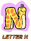 letter n alphabet coloring book pages