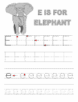 letter e alphabet tracer pages