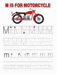 letter m alphabet tracer pages