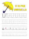 letter u alphabet tracer pages