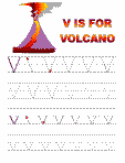 letter v alphabet tracer pages