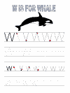 letter w alphabet tracer pages