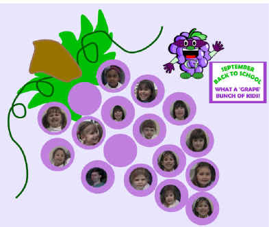 Grape Back to School Bulletin Board