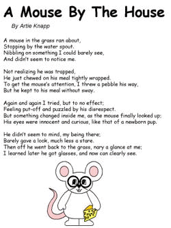 Poem:  A Mouse By The House