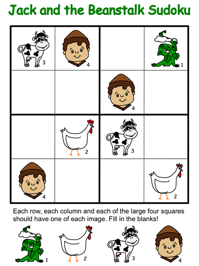Jack and the Beanstalk Sudoku Puzzle