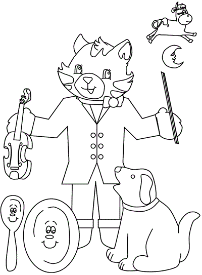 Hey Diddle Diddle printable coloring page