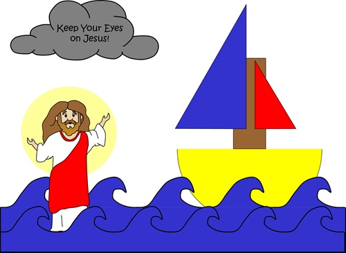 Paper craft of Jesus walking on water