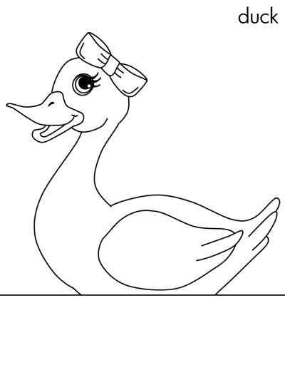 printable coloring page of a duck