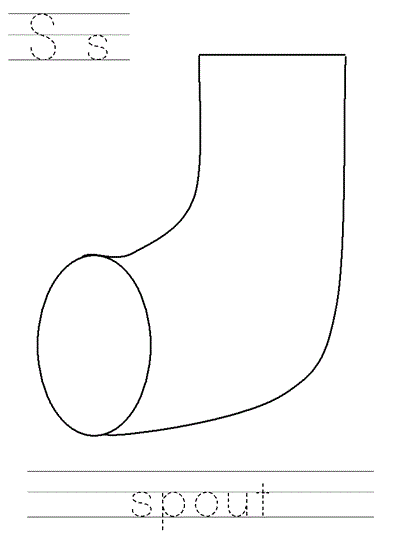 Learn to Print coloring page - Ss spout