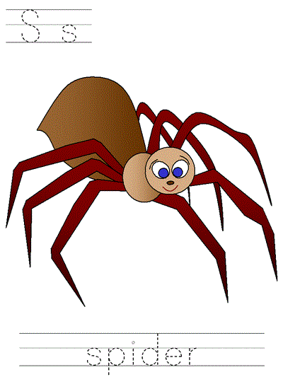 Learn to Print worksheet - Ss spider
