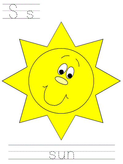 Learn to Print worksheet - Ss sun