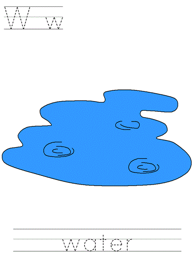 Learn to Print worksheet - Ww water