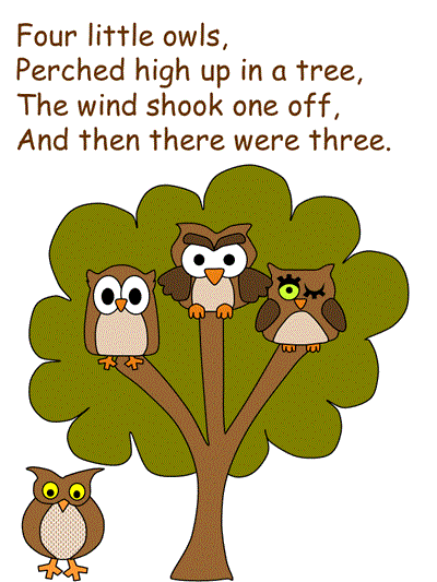 Five Little Owls printable poster