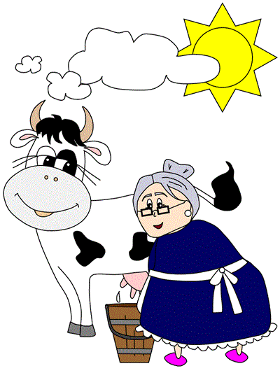 printable poster of Jack's mother miliking the cow