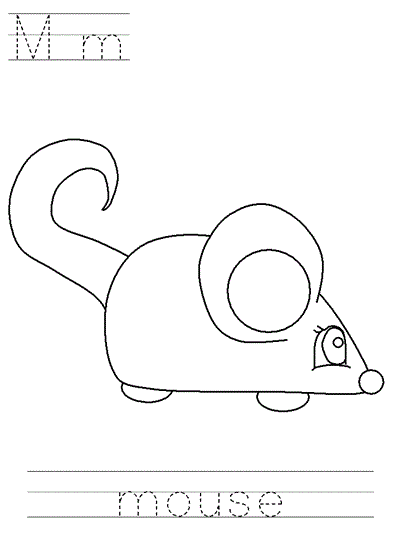 Learn to Print worksheet - Mm mouse