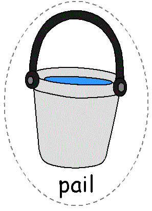 felt board character of a pail
