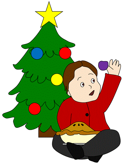 printable poster of Jack Horner sitting in front of a Christmas Tree