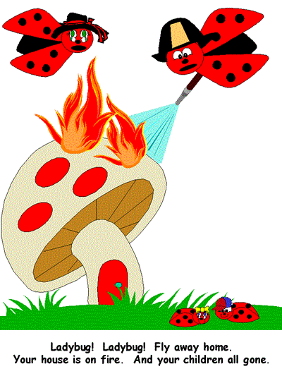 Ladybug, Ladybug nursery rhyme poster with words