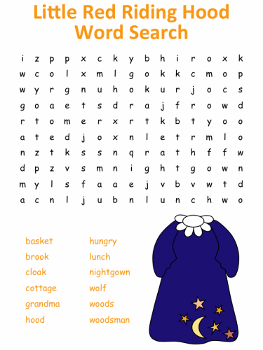 little red riding hood word search puzzles