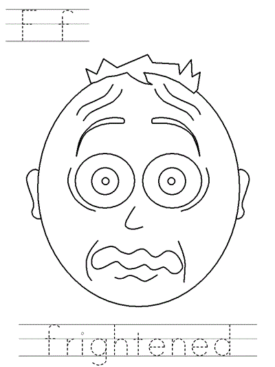 Learn to Print worksheet - Ff frightened