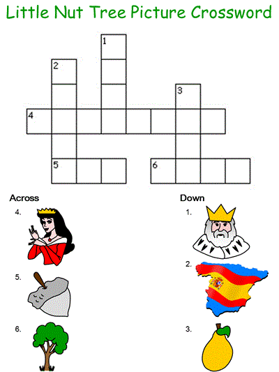 I Had a Little Nut Tree Picture Crossword