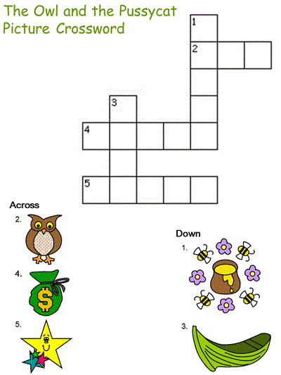 The Owl and the Pussycat Picture Crossword