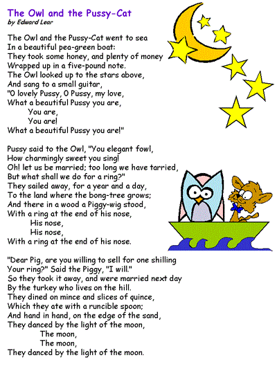 The Owl and the Pussycat poem