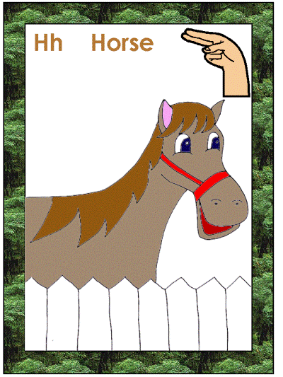 letter h american sign language alphabet coloring page