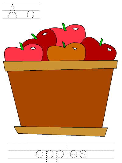 Aa apples learn to print tracer page
