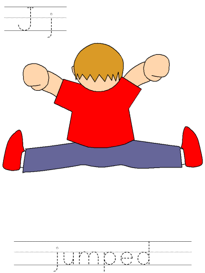 Jj jumped alphabet tracer page