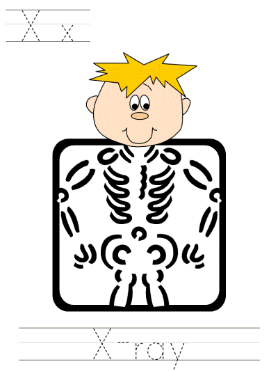 Xx x-ray alphabet tracer pages