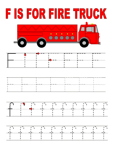 The Letter F Tracer Pages