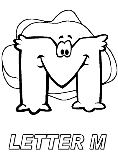 letter m alphabet coloring page