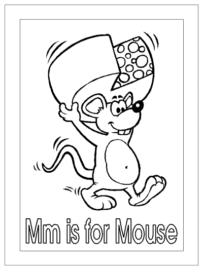 letter m is for mouse alphabet coloring page