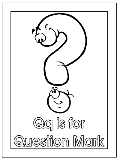 letter q is for question mark alphabet coloring page