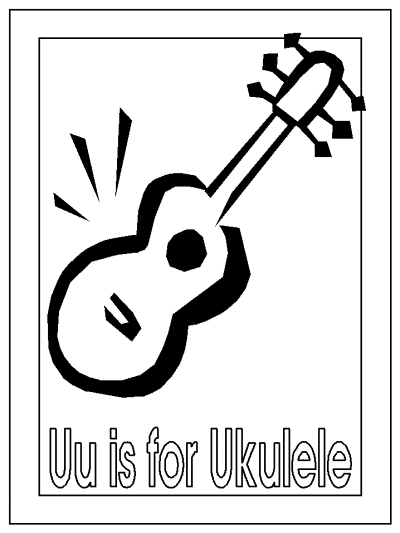 Uu is for ukulele alphabet coloring pages